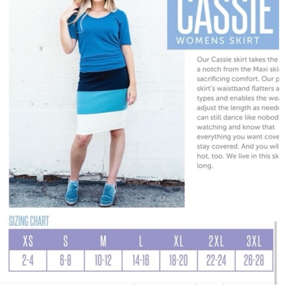 LULAROE Cassie Colorblock Stretch Pencil Skirt Sz XL - Picture 5 of 5